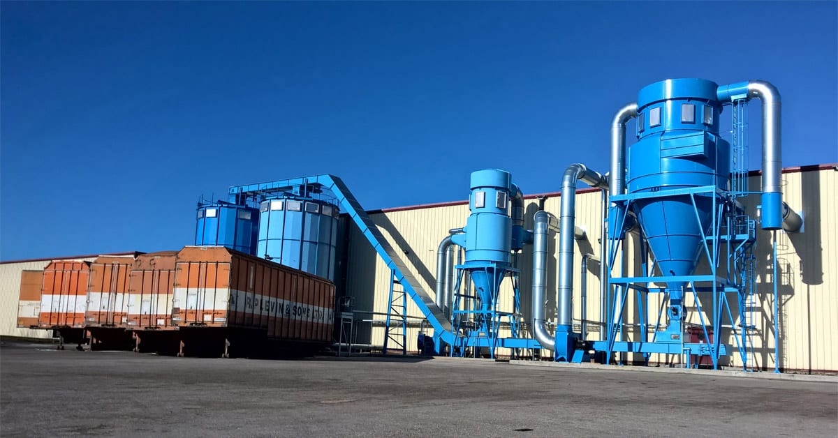 Large Cyclofilter Dust Extraction, Wood Silos, and Materials Handling System