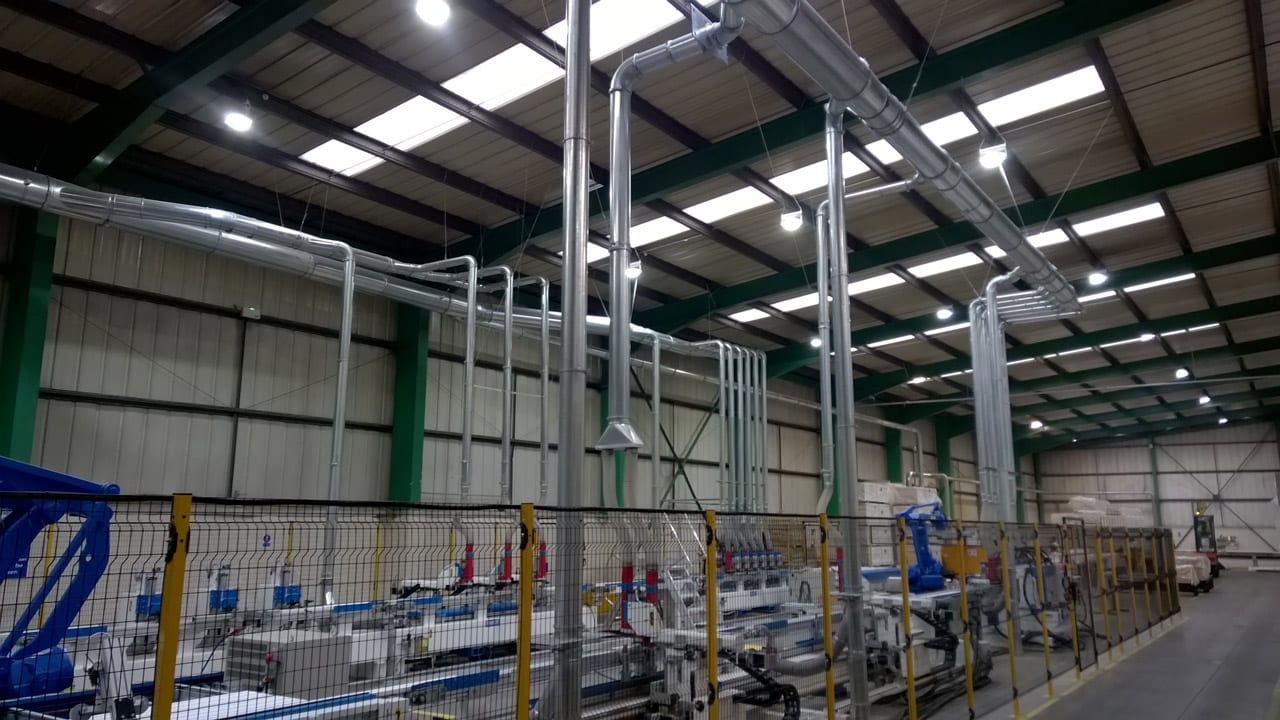 QF Ducting System Serving Automated MDF Moulding Line